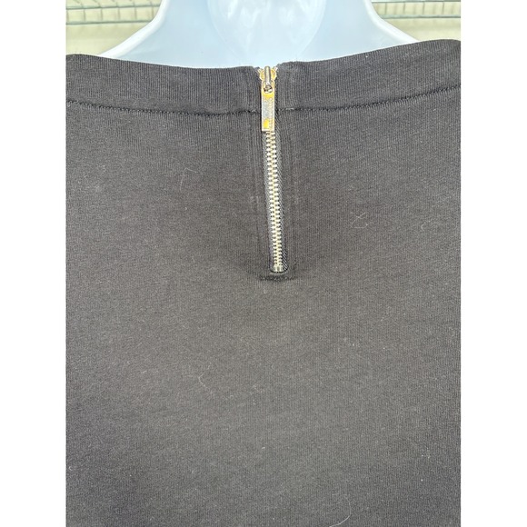 Karen Millen Womens Black Satin Trim Sweatshirt Sz 10 Trendy Sophisticated Chic - Picture 4 of 9